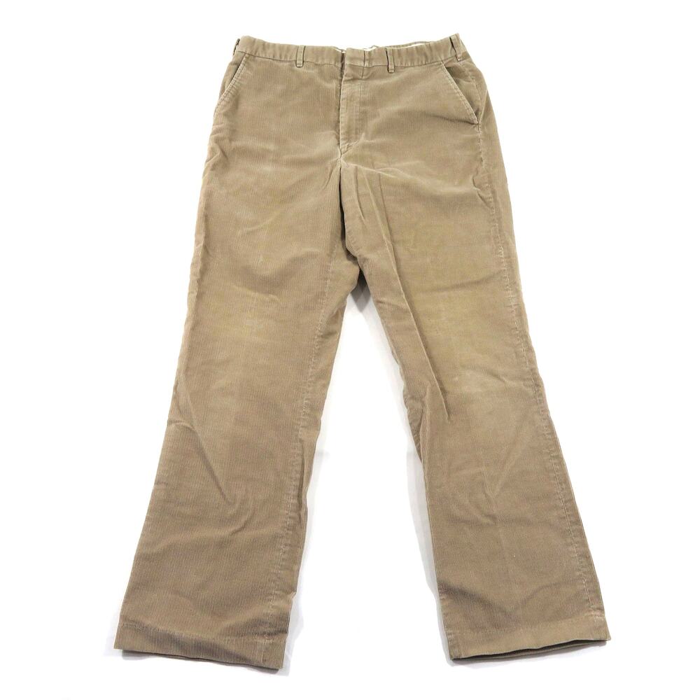 Corduroy Trousers Pants, Beige Tan, Straight Leg, Measured Size: 36x31